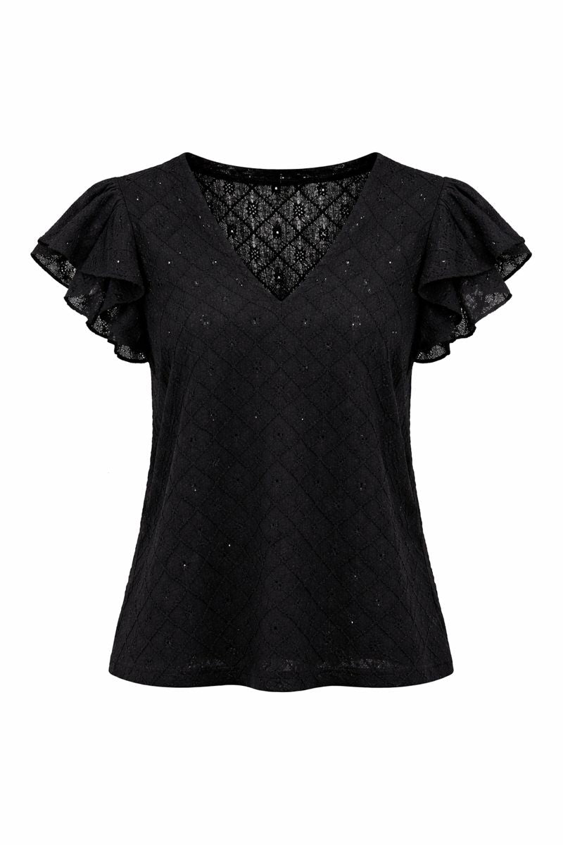 VERO MODA Short Sleeve Frill Top