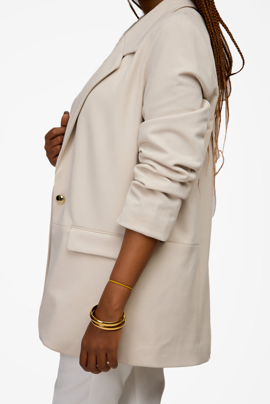 RESERVED Ruched Sleeve Blazer
