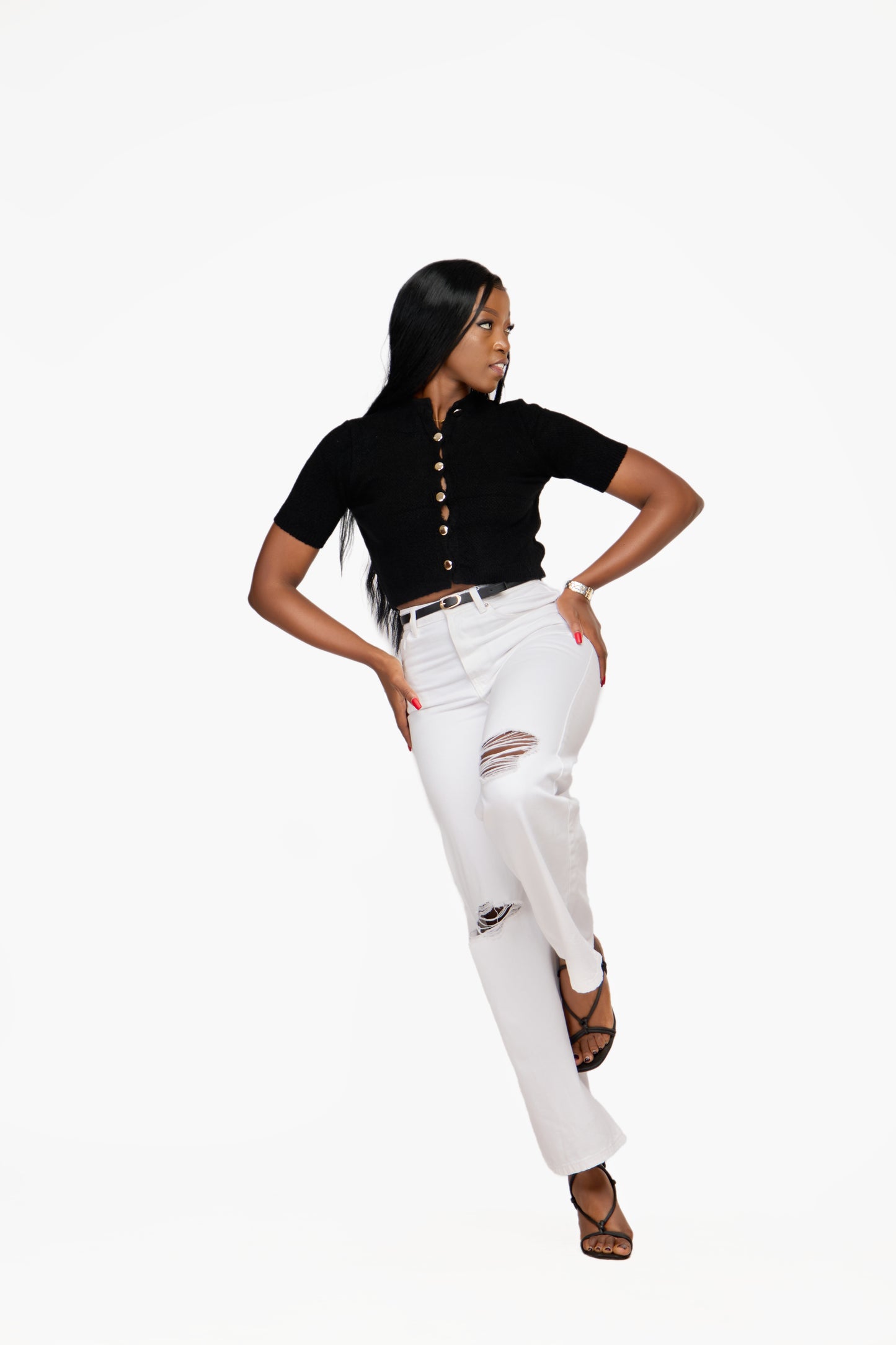 Sinsay Wide Leg Ripped Jeans