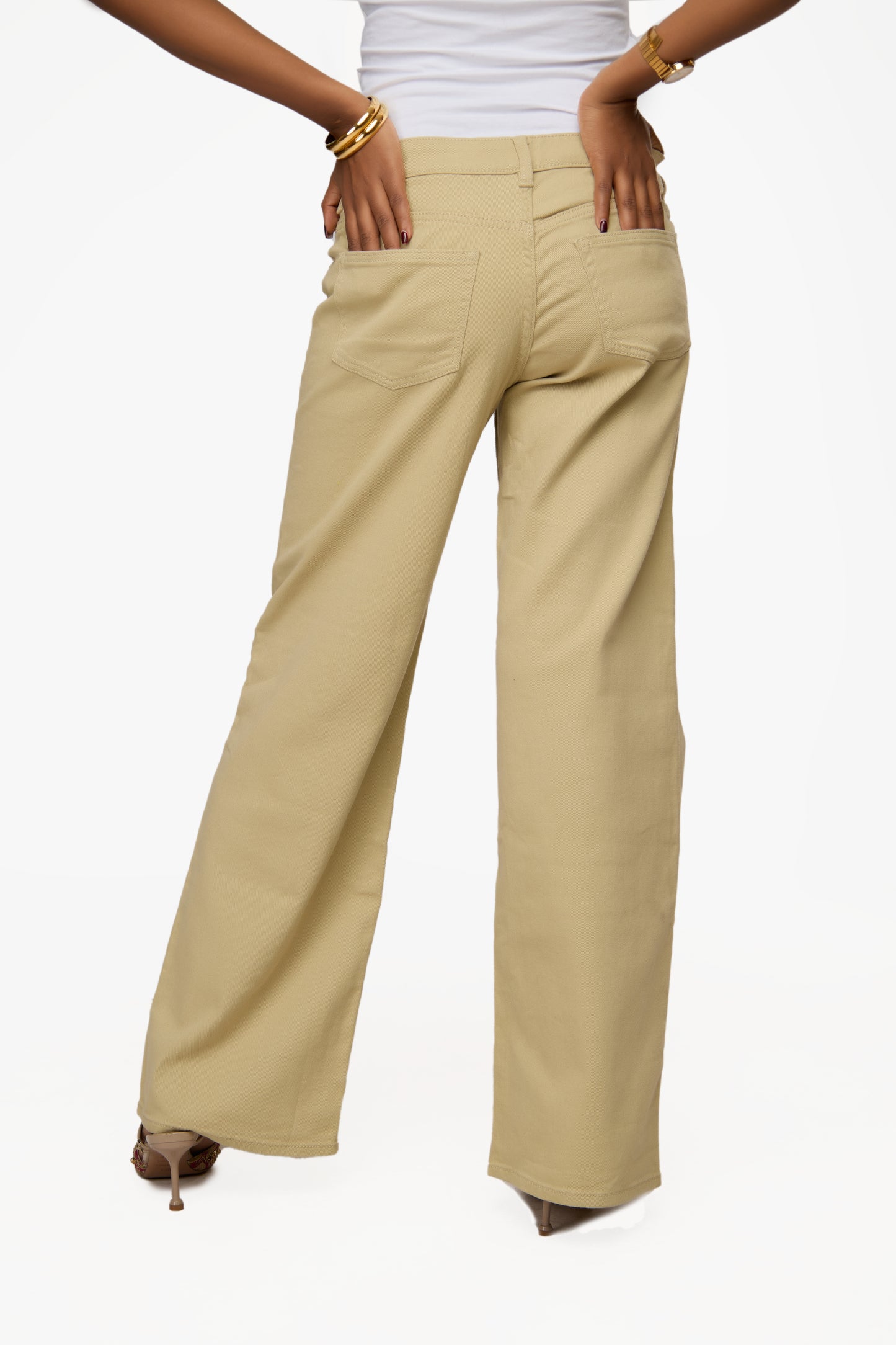 H&M Army Green Straight-Leg Jeans