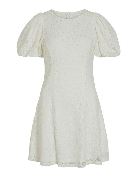 VILA Floral Lace Puff Sleeve Mini Dress