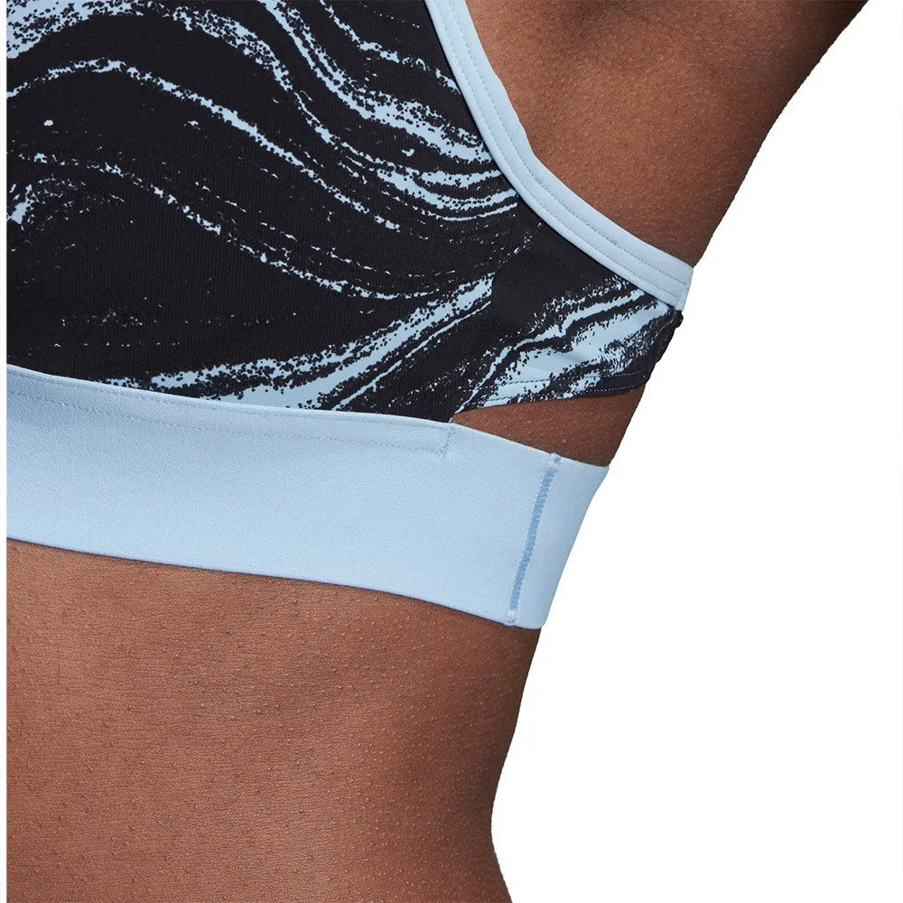 Adidas Marble Print Strappy Back Sports Bra