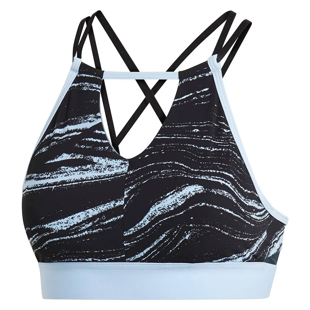 Adidas Marble Print Strappy Back Sports Bra