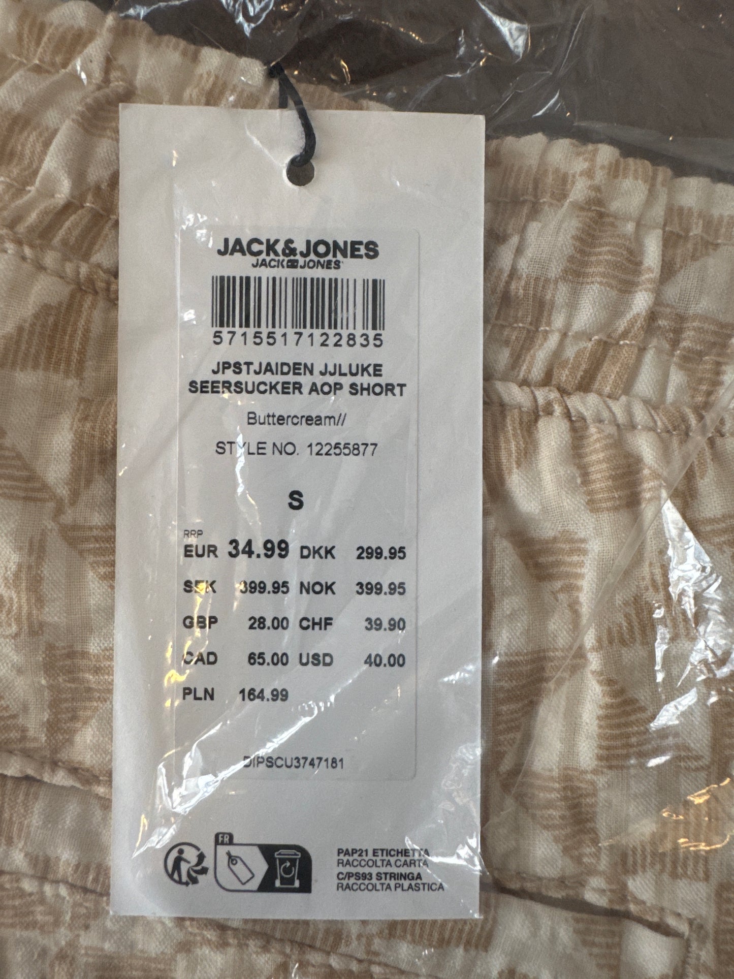 JACK & JONES Jaiden Luke Seersucker AOP Short