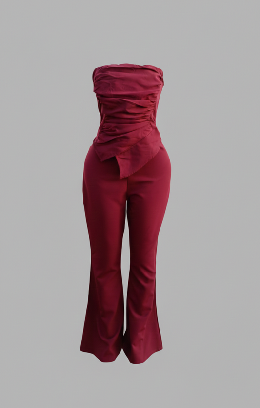 PRETTYLITTLETHING Ruch Pointed Corset Bandeau Jumpsuit