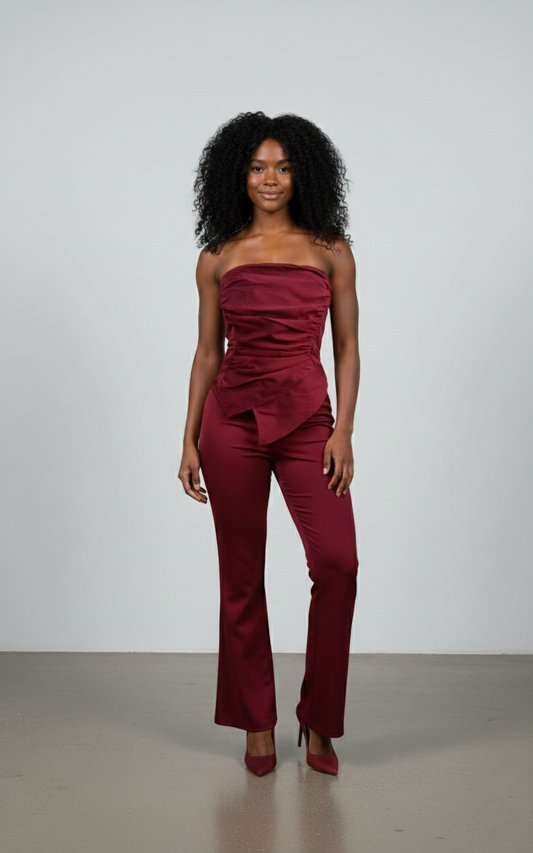 PRETTYLITTLETHING Ruch Pointed Corset Bandeau Jumpsuit