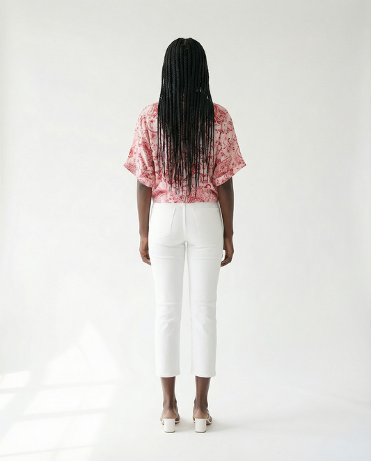 George Paisley Print Tie-Front Blouse