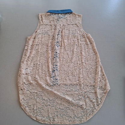 Lustre Sheer Lace Sleeveless Top