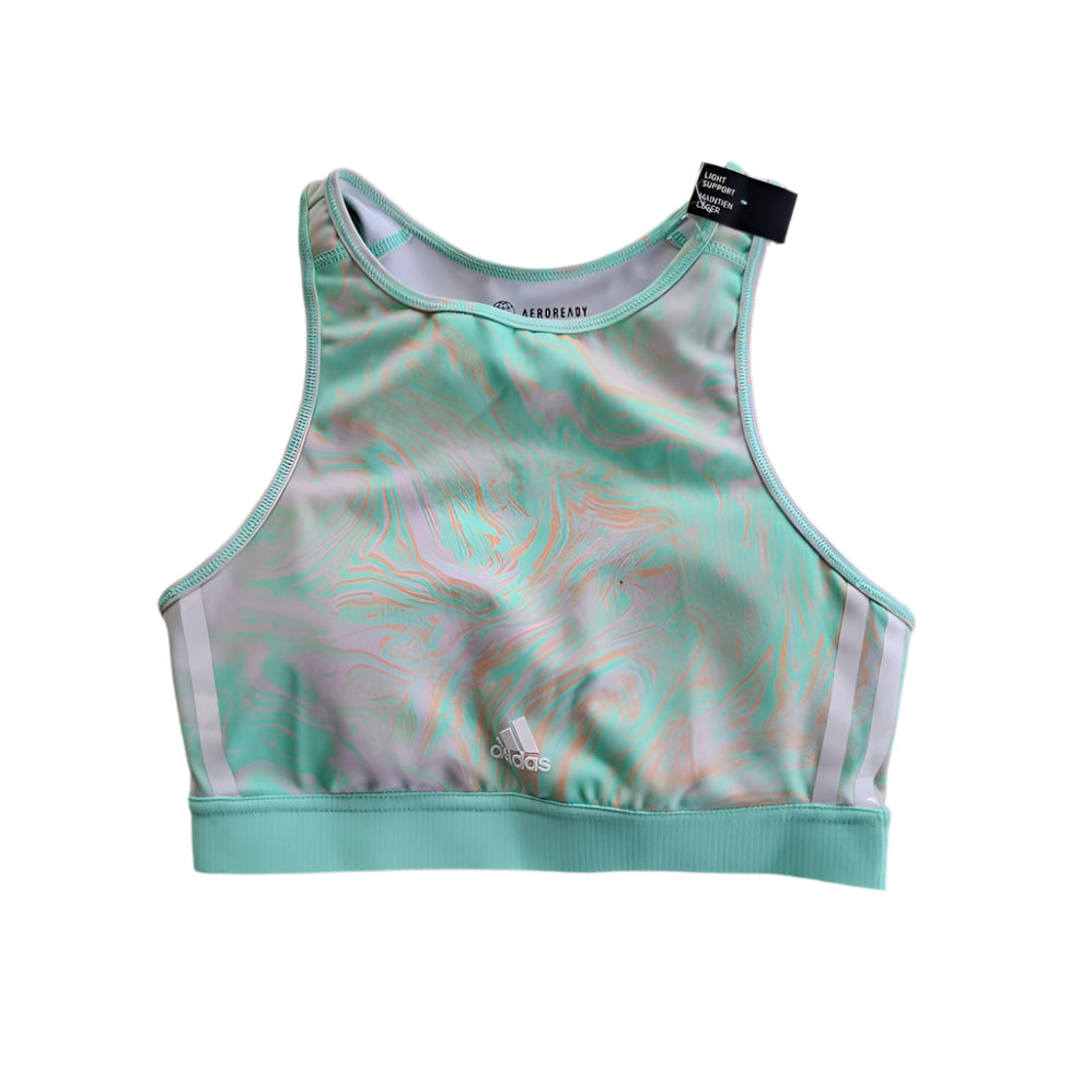 Adidas High Neck Marble Print Sports Bra