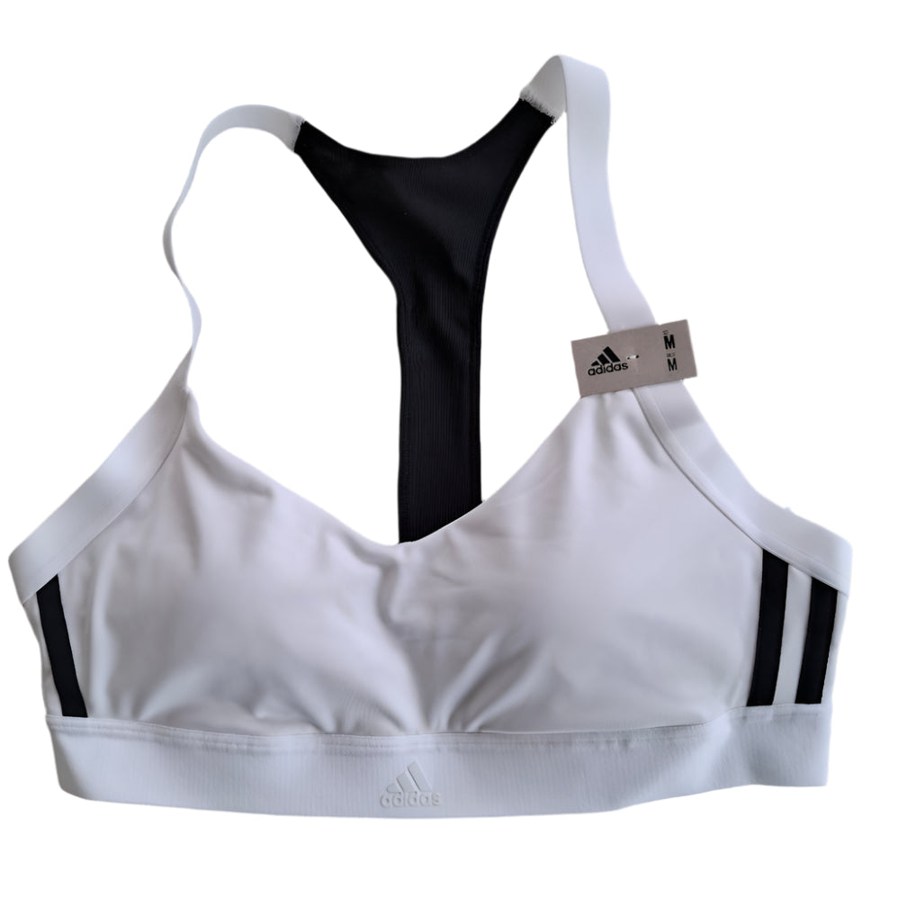 Adidas White & Black Racerback Sports Bra