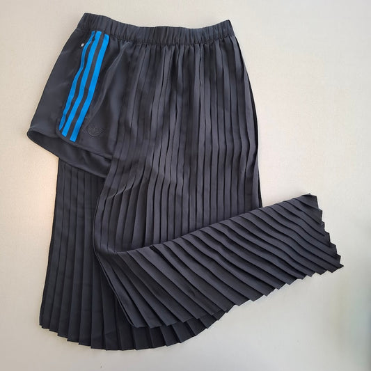 Adidas Black Pleated Skort with Contrast Sport Panel