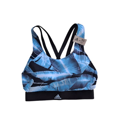 Adidas Blue Leaf Print Sports Bra