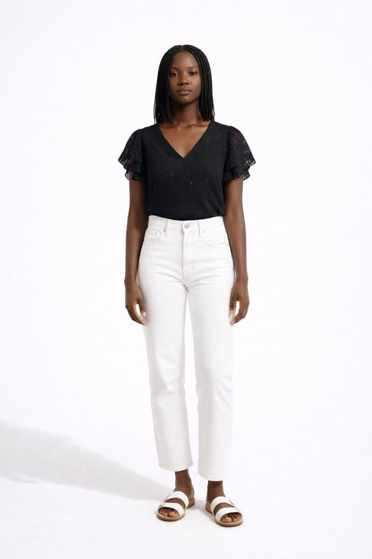 VERO MODA Short Sleeve Frill Top