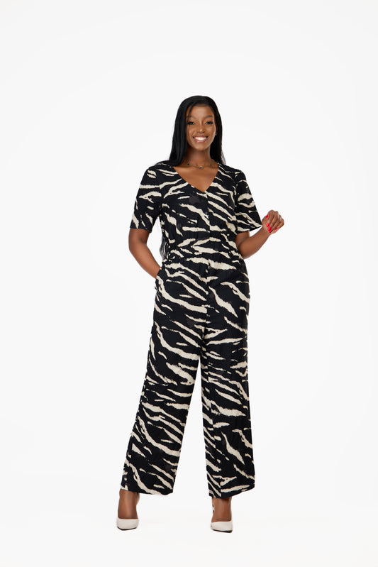 ONLY Mindy Flutter sleeve v-neck jumpsuit