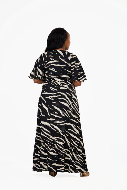 ONLY  Mindy Flutter Sleeve Maxi Dress