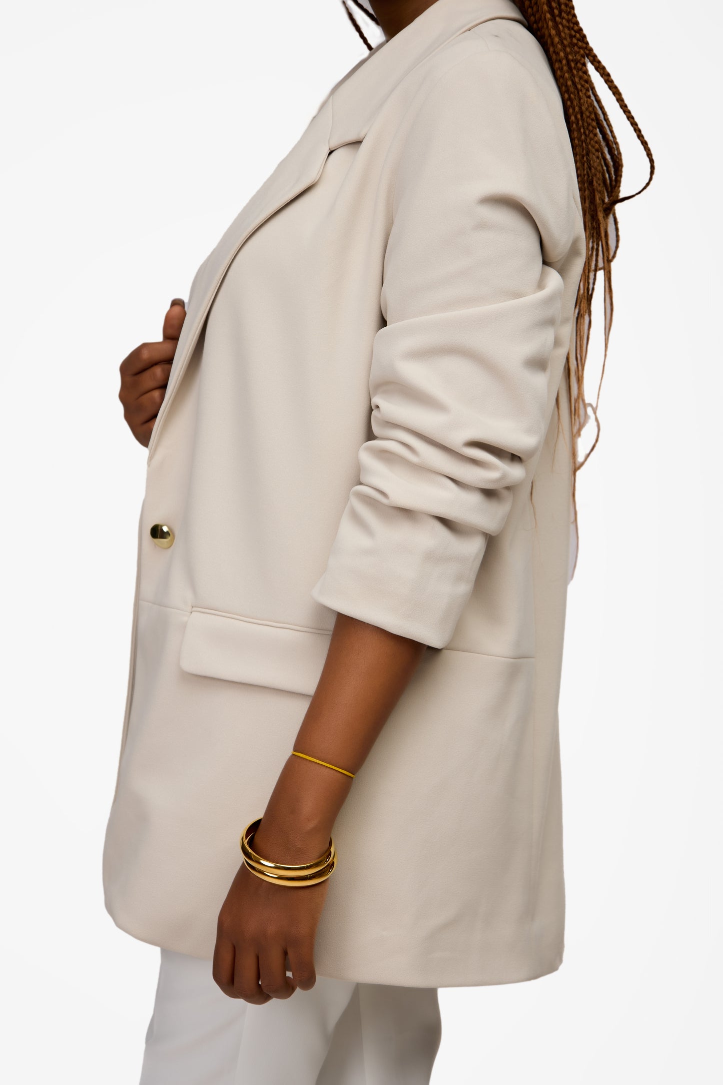 RESERVED Ruched Sleeve Blazer