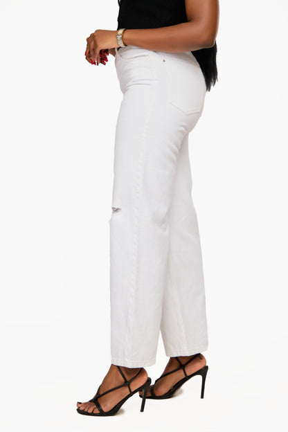 Sinsay Wide Leg Ripped Jeans