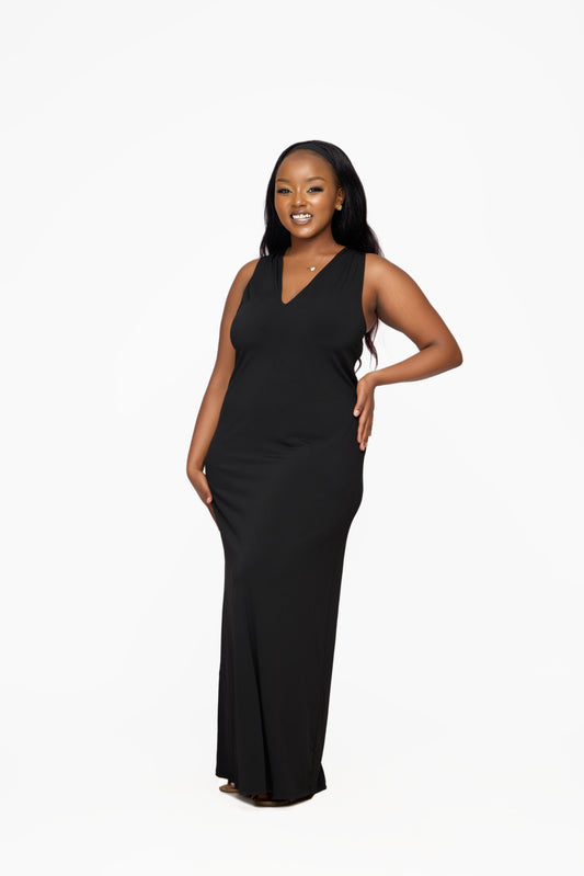 JDY Sleek Sleeveless V-Neck Maxi Dress
