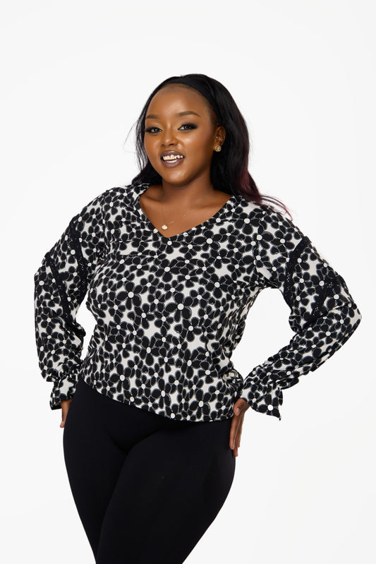 VERO MODA Long Sleeve V-Neck Top