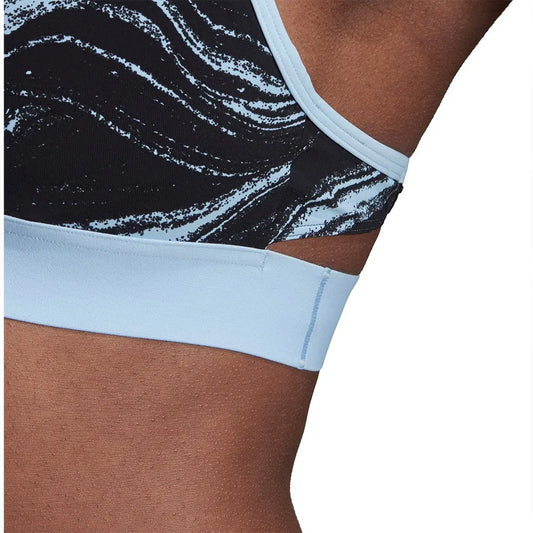 Adidas Marble Print Strappy Back Sports Bra