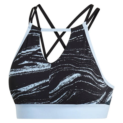 Adidas Marble Print Strappy Back Sports Bra