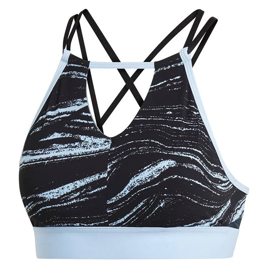 Adidas Marble Print Strappy Back Sports Bra
