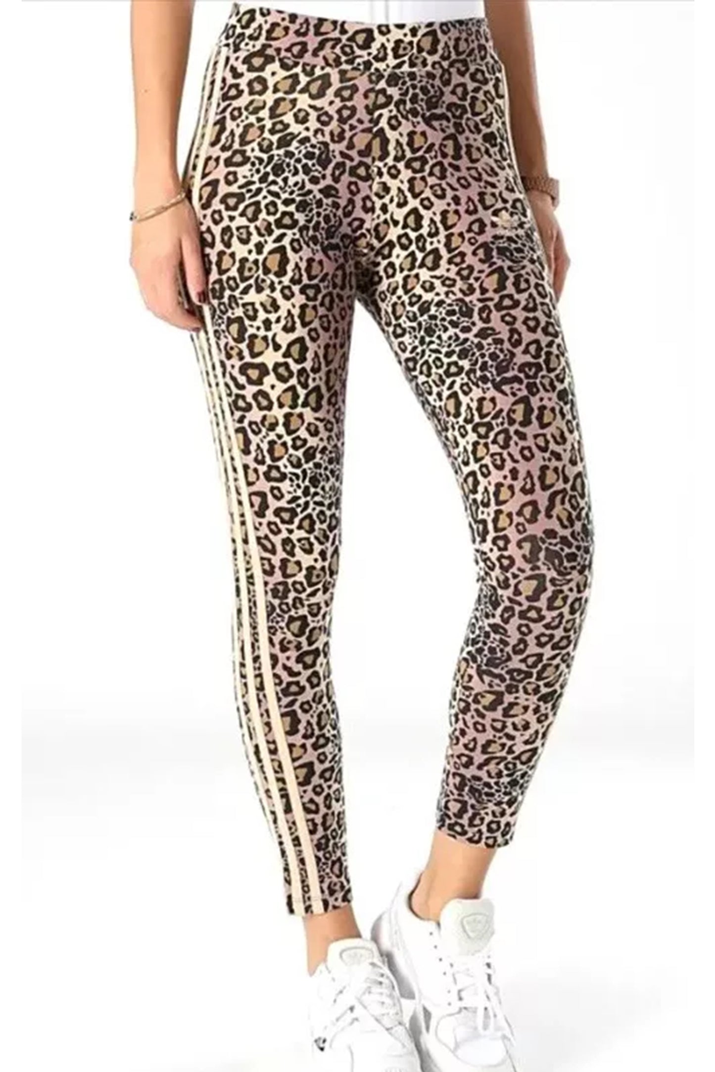 Adidas Leopard Print 3-Stripe Leggings