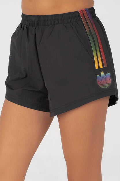 Adidas Shorts with Rainbow Stripes & Trefoil