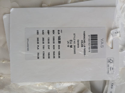 YAS Bridal 3D Floral Appliqué Sheer Sleeve Mini Dress