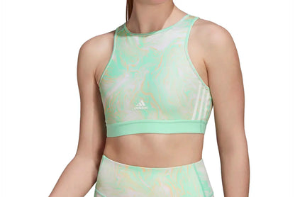 Adidas High Neck Marble Print Sports Bra