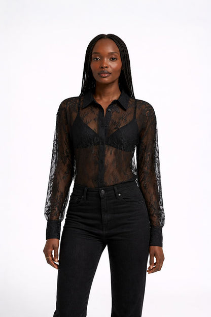 George Lace Button-Up Shirt