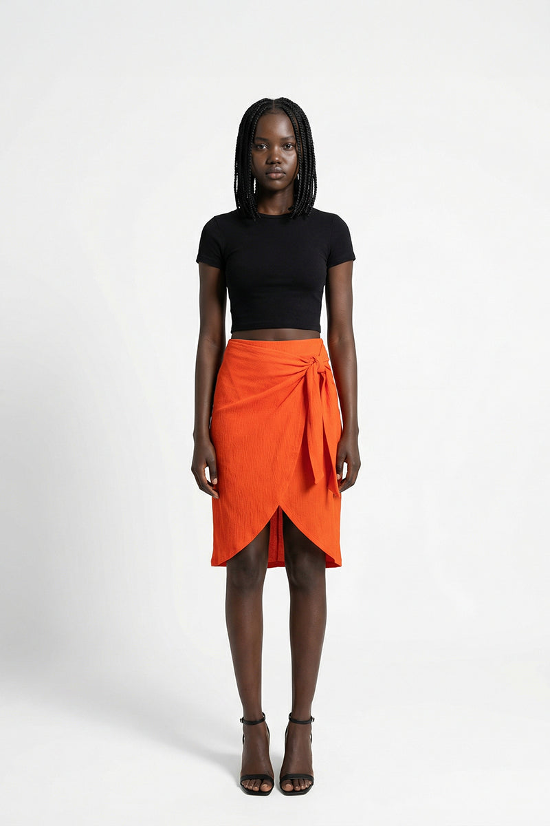PIECES High Waist Wrap Skirt