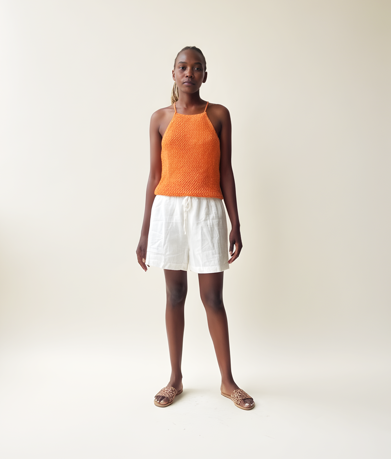 George Textured Halter Neck Top