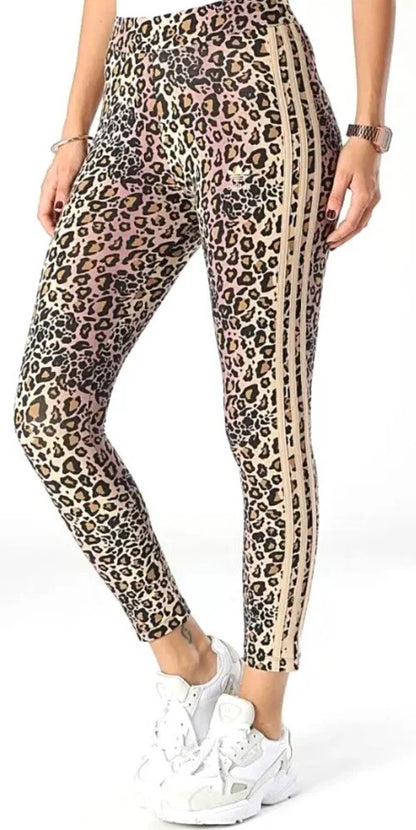 Adidas Leopard Print 3-Stripe Leggings