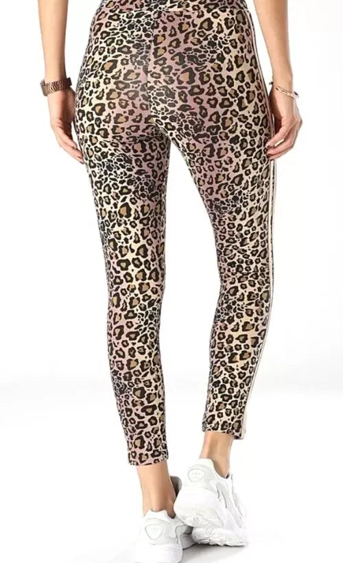 Adidas Leopard Print 3-Stripe Leggings