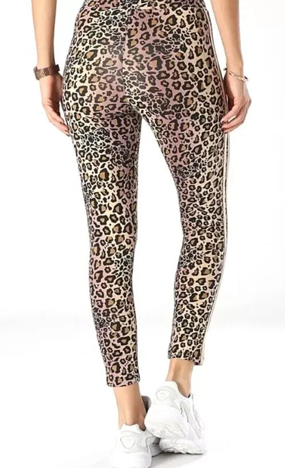 Adidas Leopard Print 3-Stripe Leggings